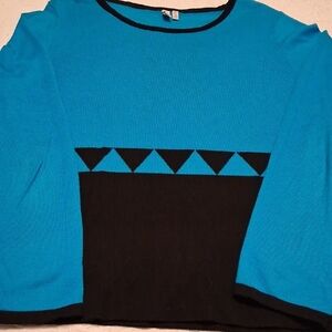 Madison Turquoise and Black Knit Top